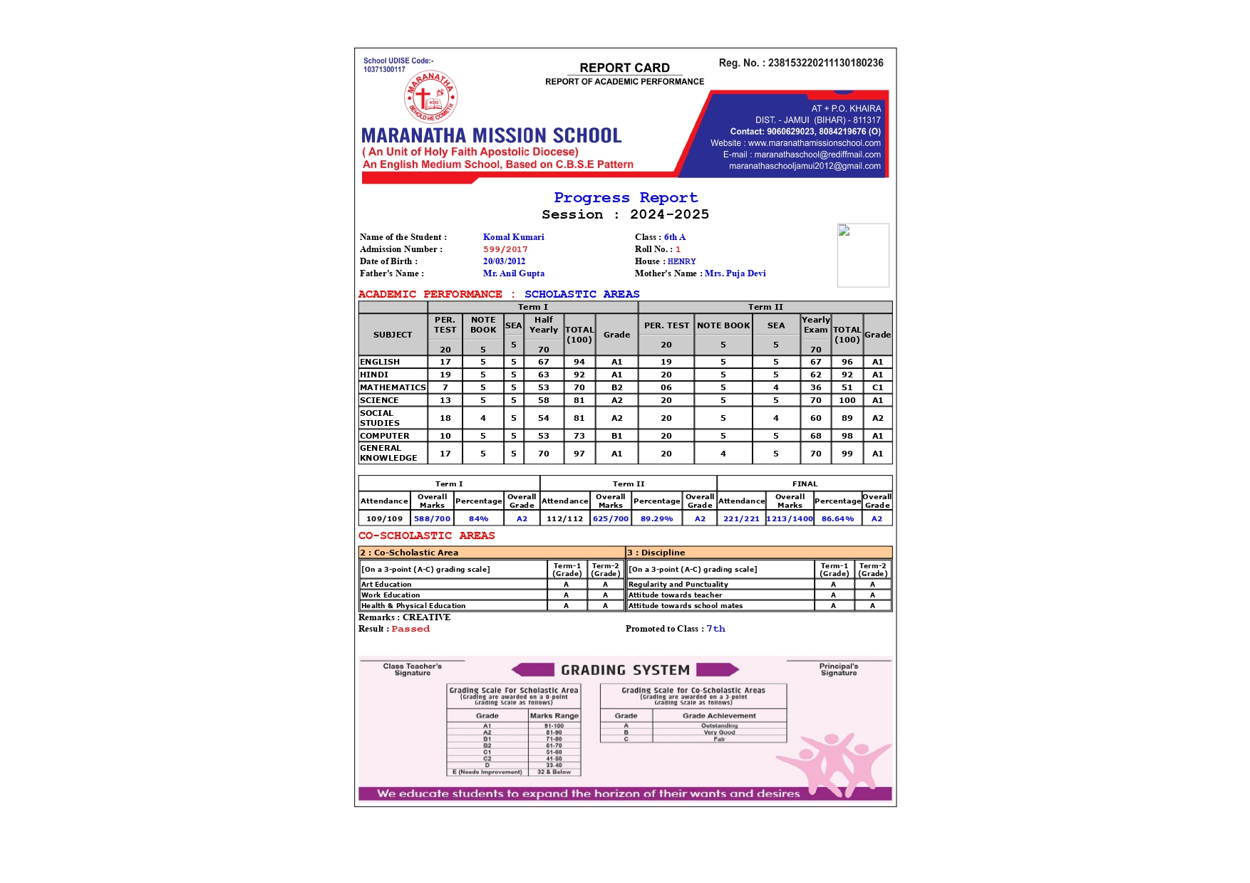 Progress Card 3